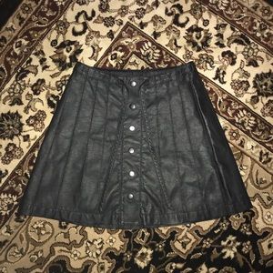 Free people pleather black punk mini skirt